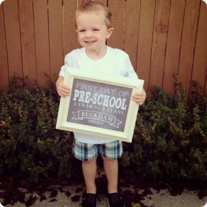 Beckham’s First Day of Pre-School–2 Year Olds