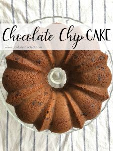 Chocolate Chip Pound Cake  – “Disappearing Cake”